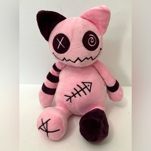 Other - NWOT Goth//Punk Zombie Kitty Plush/Stuffed Animal - Pink/Black - 8.5” Sitting